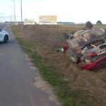 En estado de absoluta ebriedad por ruta 11, despistó, volcó y no causó una tragedia de milagro